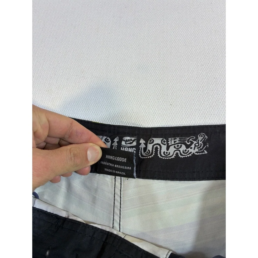 Vintage‎ Hang Loose Board Shorts Brazil Surf Multi-Stripe Mens Size 46 Swim